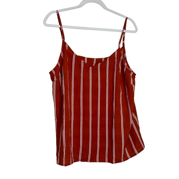 41 Hawthorn V-Neck Tank Top XL NWT Red White Stripe Sleeveless Adjustable Straps - Picture 2 of 8